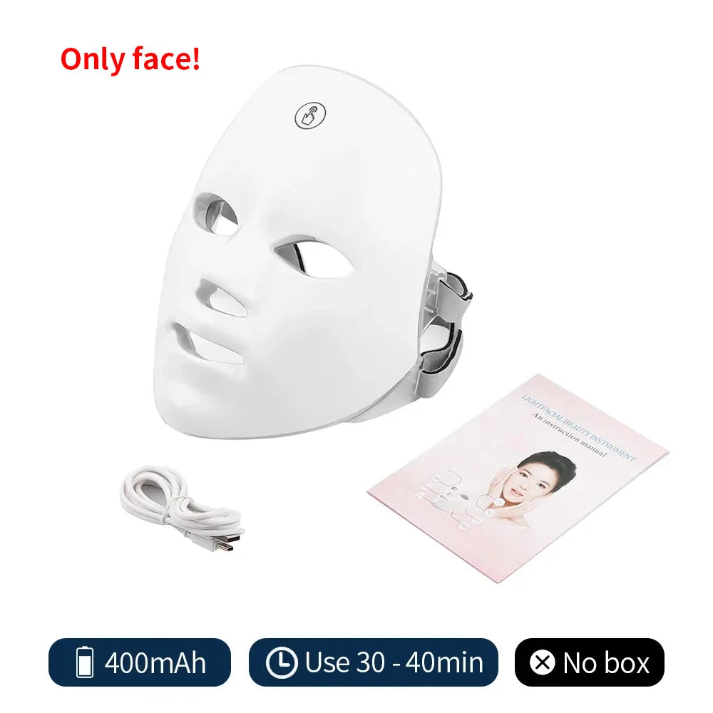 7-Color LED Face & Neck Mask | Photon Light Therapy Skin Rejuvenation