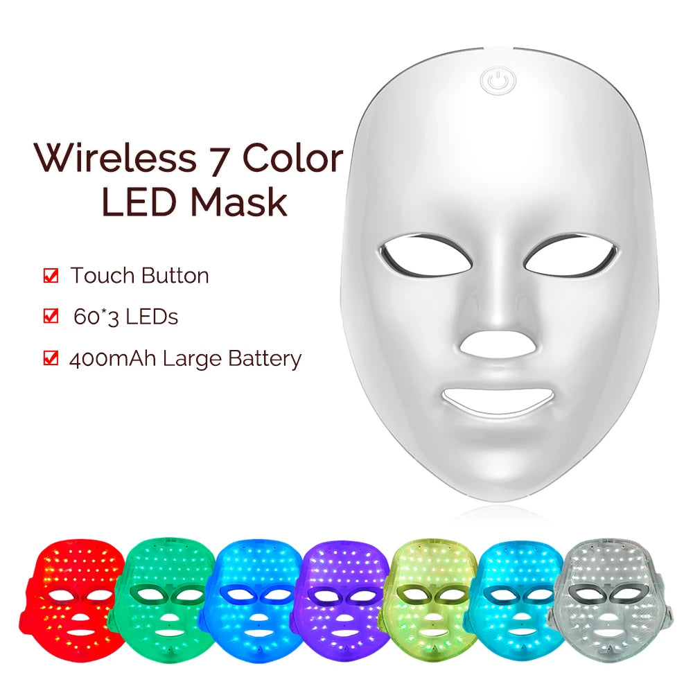 7-Color LED Face & Neck Mask | Photon Light Therapy Skin Rejuvenation