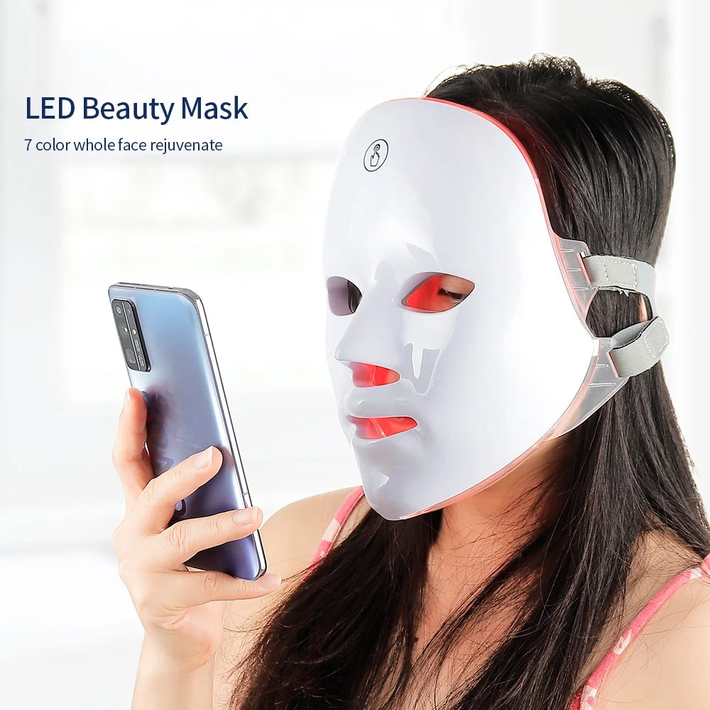 7-Color LED Face & Neck Mask | Photon Light Therapy Skin Rejuvenation